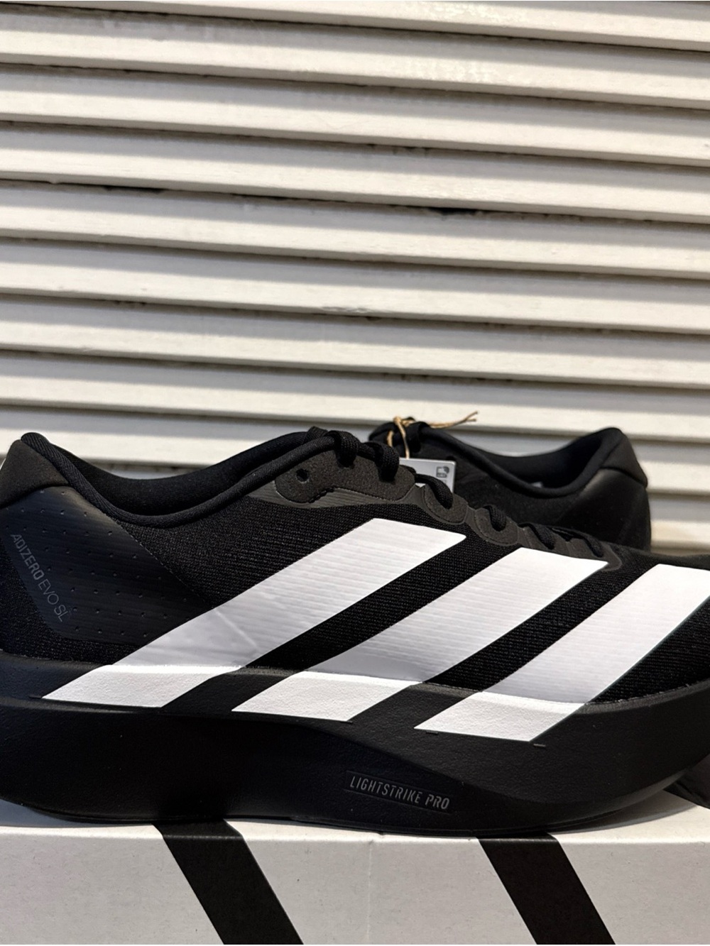 New Adidas Adizero Evo SL Running Shoes Black White Men’s Size 8.5 JP7149
